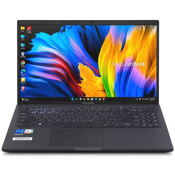 ASUS ExpertBook 商務筆電正面展示 15.6吋 FHD 螢幕 鍵盤背光 Windows 11 Pro