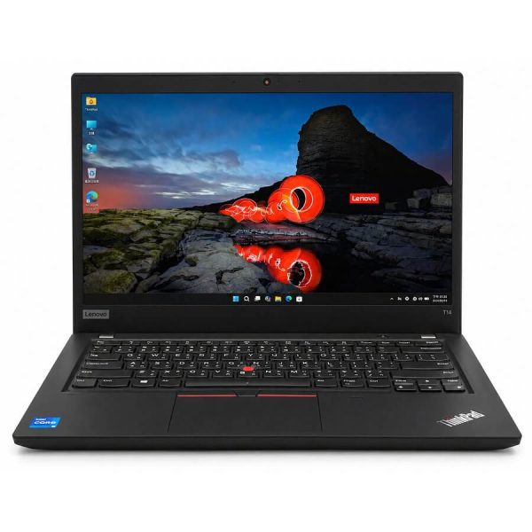 Lenovo ThinkPad T14 Gen2 正面展示，14 吋 FHD 商務二手筆電，搭載 Intel Core i5-1135G7、MX450 2GB 獨立顯示卡。