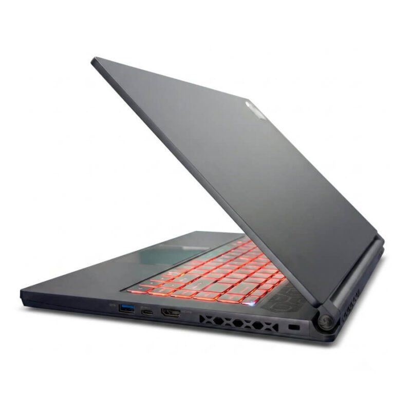 MSI Delta 15 A5EFK 右後45度外觀，機身與連接埠展示