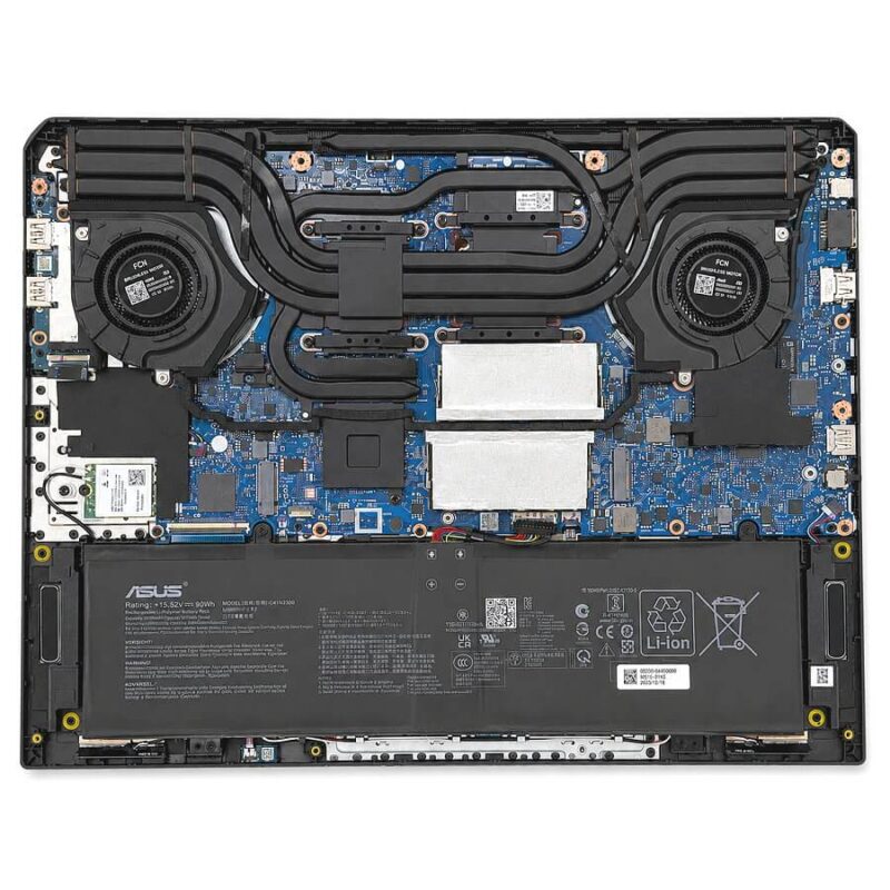 ASUS TUF Gaming FX608JMR 雙風扇 多熱導管 散熱系統 內部結構