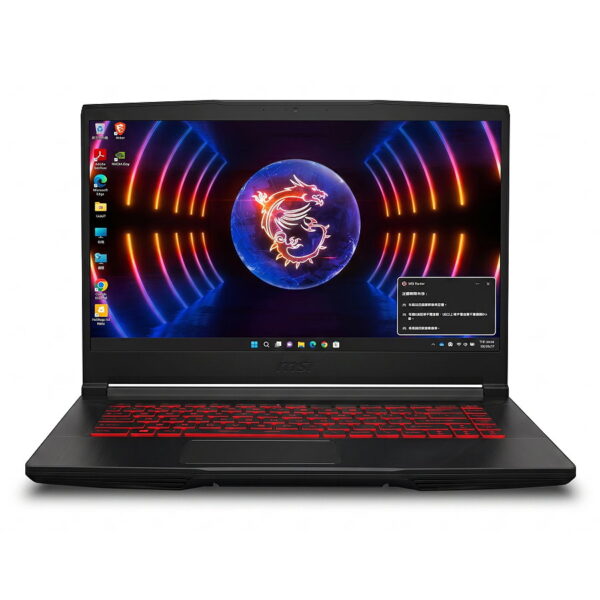 MSI GF63 Thin 11SC 電競筆電正面開蓋外觀