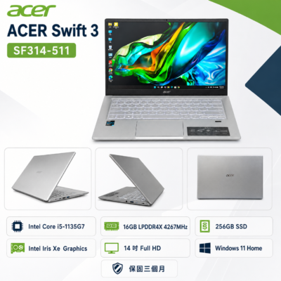 Acer Swift 3 SF314-511|i5-1135G7|16GB|256GB SSD|14吋 二手輕薄筆電:圖片 6