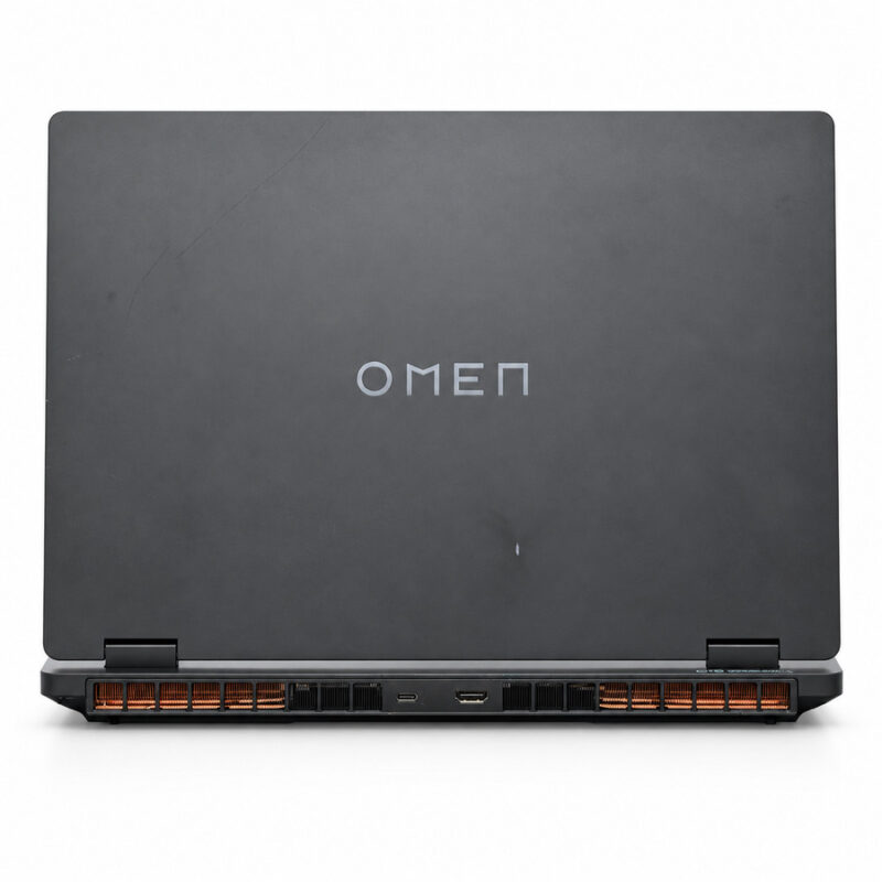 HP OMEN 15-ga0000 rear view with cooling vents and connection ports