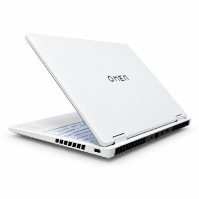 HP OMEN 16-am0000 white gaming laptop rear right view