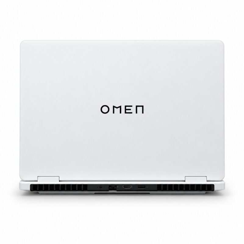 HP OMEN 16-am0000 white gaming laptop rear view