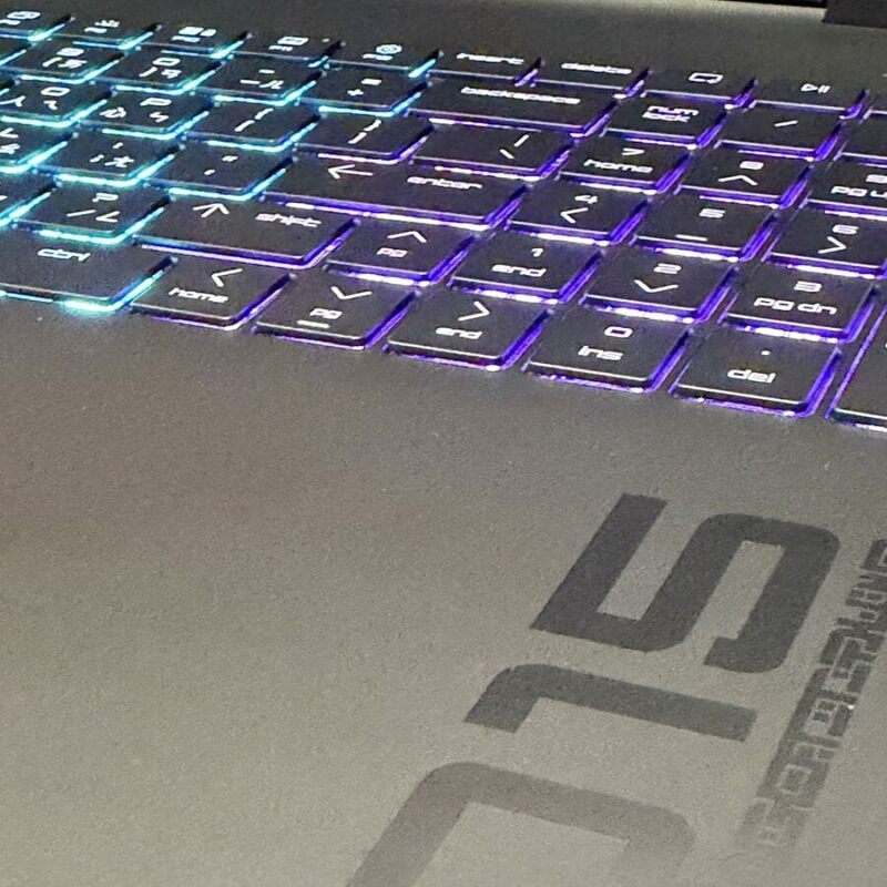 HP OMEN 15-ga0000 RGB backlit gaming keyboard close-up