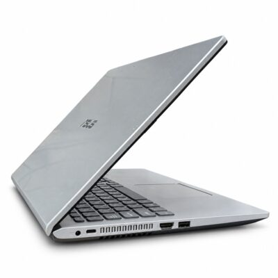 ASUS VivoBook X509JB silver laptop left side with USB-C HDMI and cooling vent