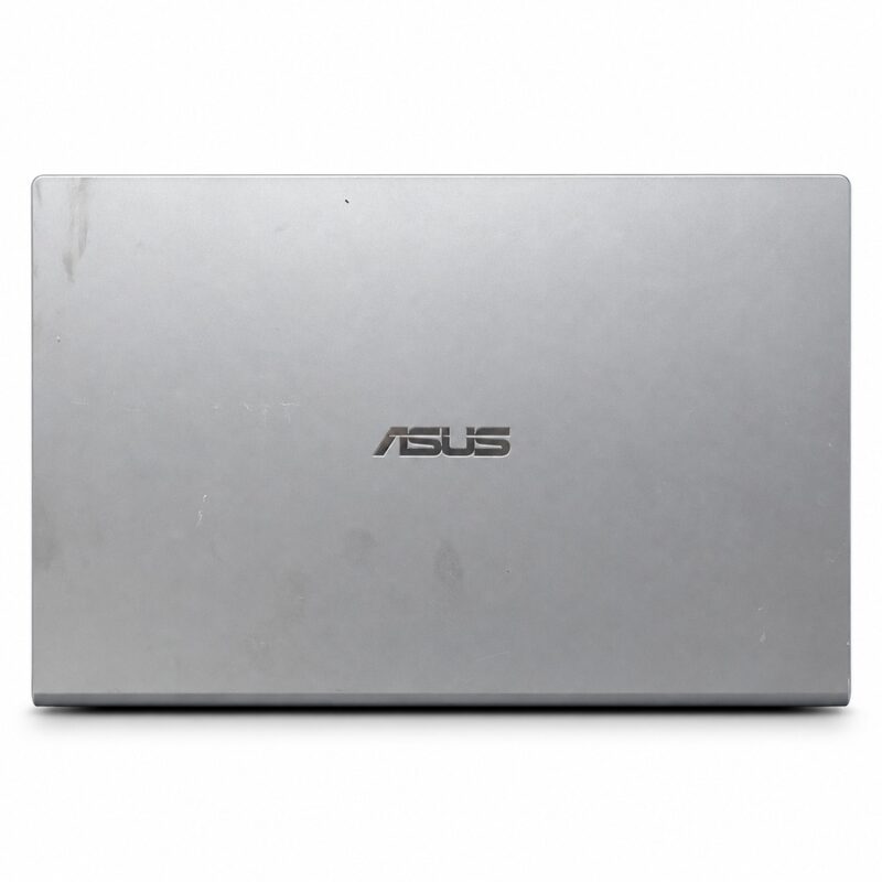 ASUS VivoBook X509JB silver laptop lid with ASUS logo and visible wear