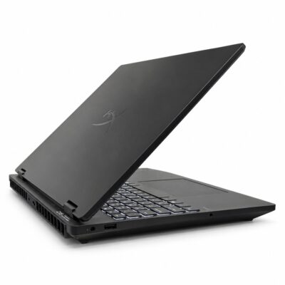HP OMEN laptop left side view showing power connector, USB-A port and audio jack